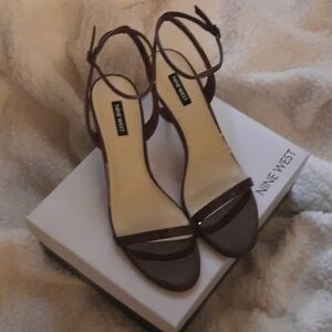 Nine West Women's Dark Brown Heeled Sandals